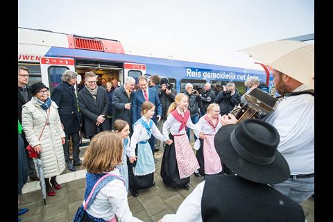 The first passenger service ran to a new station at the port of Eemshaven north of Groningen on March 28 (Photo: ProRail).